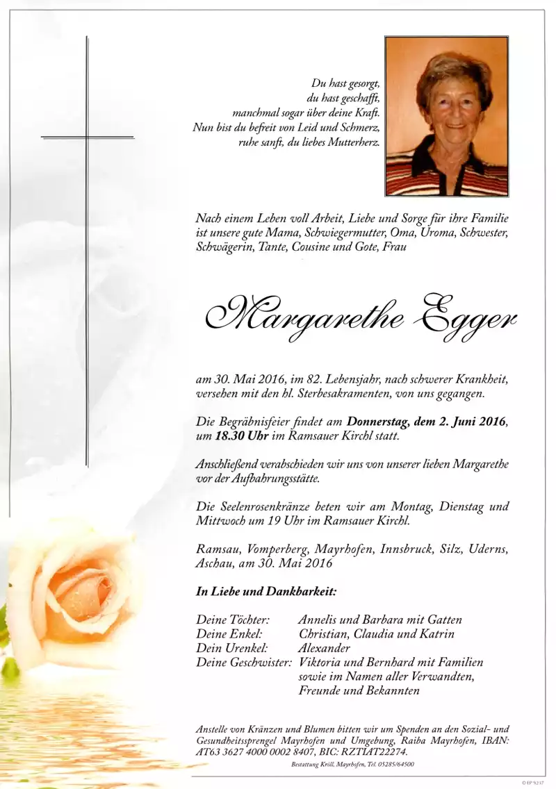 Parte von Margarethe Egger